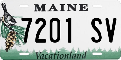 ME license plate 7201SV