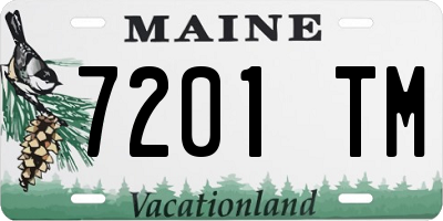 ME license plate 7201TM