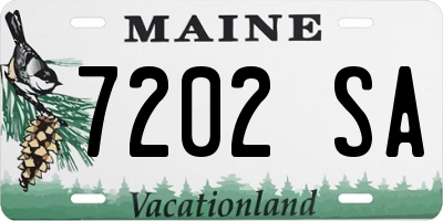 ME license plate 7202SA