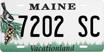 ME license plate 7202SC