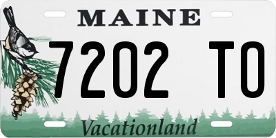 ME license plate 7202TO