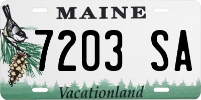 ME license plate 7203SA