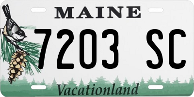 ME license plate 7203SC