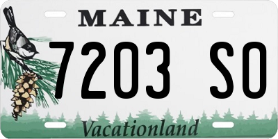 ME license plate 7203SO
