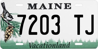 ME license plate 7203TJ