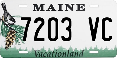 ME license plate 7203VC