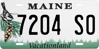 ME license plate 7204SO