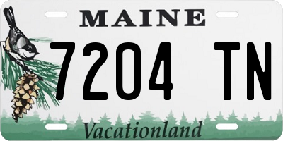 ME license plate 7204TN