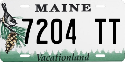ME license plate 7204TT
