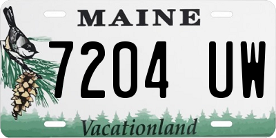 ME license plate 7204UW