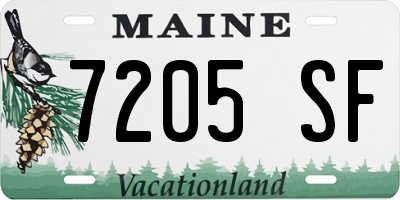 ME license plate 7205SF