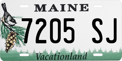 ME license plate 7205SJ