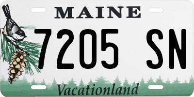 ME license plate 7205SN