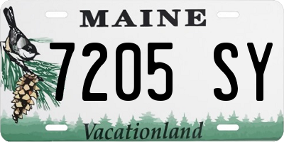 ME license plate 7205SY