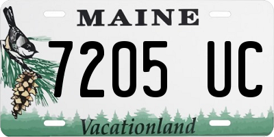 ME license plate 7205UC