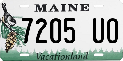 ME license plate 7205UO
