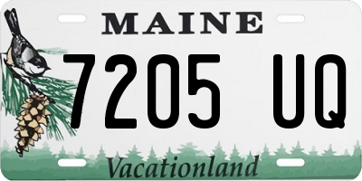 ME license plate 7205UQ