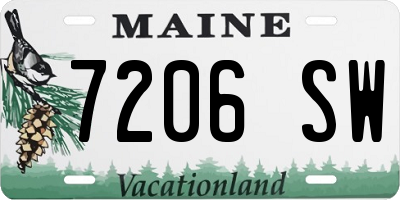ME license plate 7206SW