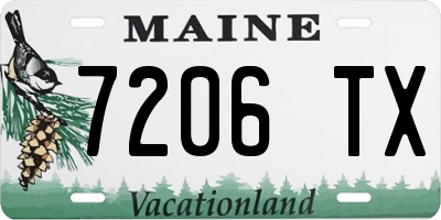 ME license plate 7206TX