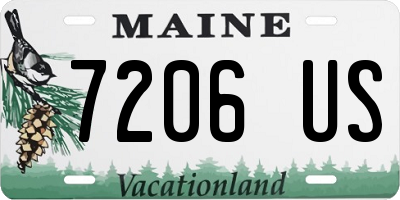 ME license plate 7206US