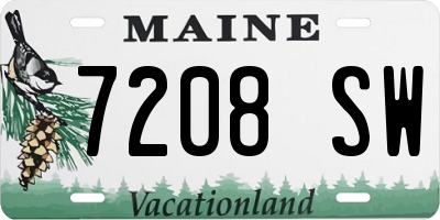 ME license plate 7208SW