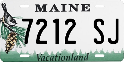 ME license plate 7212SJ