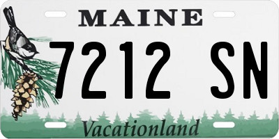 ME license plate 7212SN