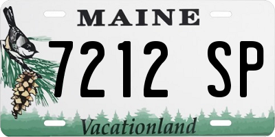 ME license plate 7212SP