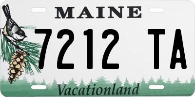 ME license plate 7212TA