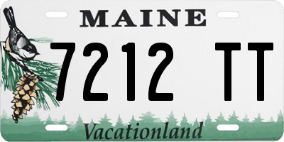 ME license plate 7212TT