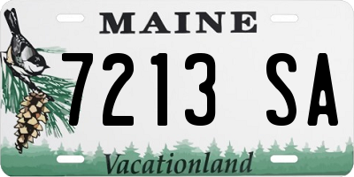 ME license plate 7213SA