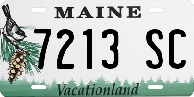 ME license plate 7213SC