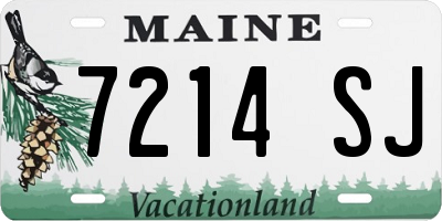 ME license plate 7214SJ