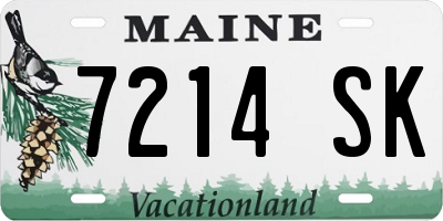 ME license plate 7214SK
