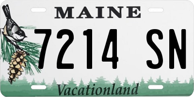 ME license plate 7214SN