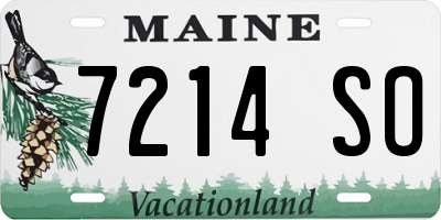ME license plate 7214SO