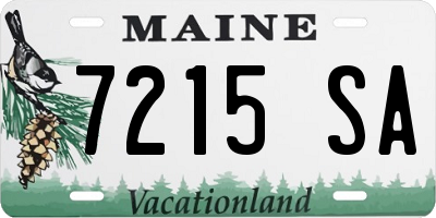 ME license plate 7215SA