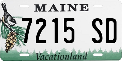 ME license plate 7215SD