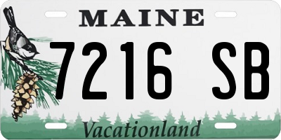 ME license plate 7216SB