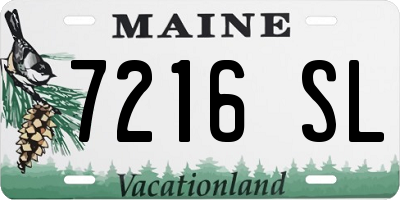 ME license plate 7216SL