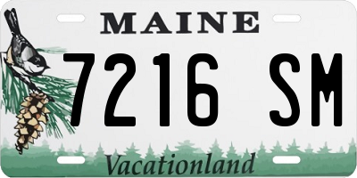 ME license plate 7216SM