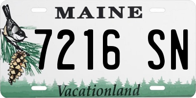 ME license plate 7216SN