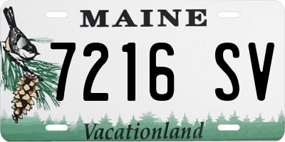 ME license plate 7216SV