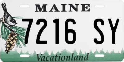 ME license plate 7216SY