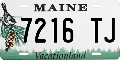 ME license plate 7216TJ
