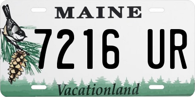 ME license plate 7216UR