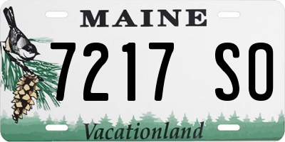 ME license plate 7217SO