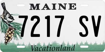 ME license plate 7217SV