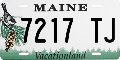 ME license plate 7217TJ