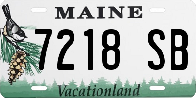 ME license plate 7218SB